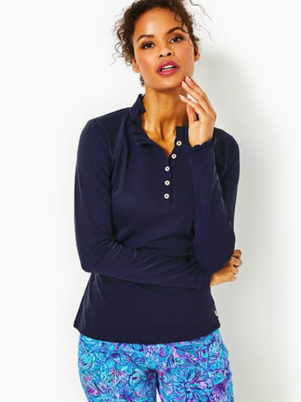 LILLY PULITZER
Upf 50+ Luxletic Hutton Polo In True Navy- large